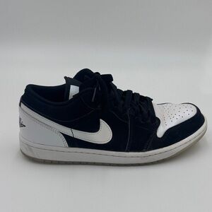 Nike Jordan 1 Low, Diamond Shorts, Men's Black and White Low-Top Sneakers